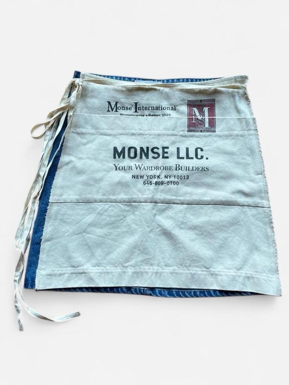 Monse apron canvas and denim mini skirt